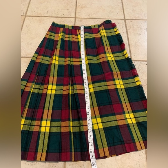 Vintage Highland Queen Ancient MacMillan Tartan Kilt Skirt Pure Virgin Wool 6 - Picture 6 of 7